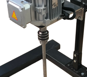 A detachable coupling mechanism showing how to clean a high-speed disperser shaft easily on an industrial mixer