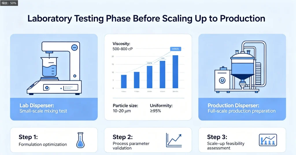 scale up from lab disperser to production