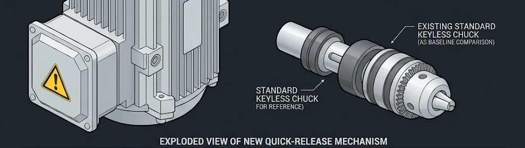 Quick-release mechanism of an easy-to-clean lab disperser for rapid paint and ink color shifts