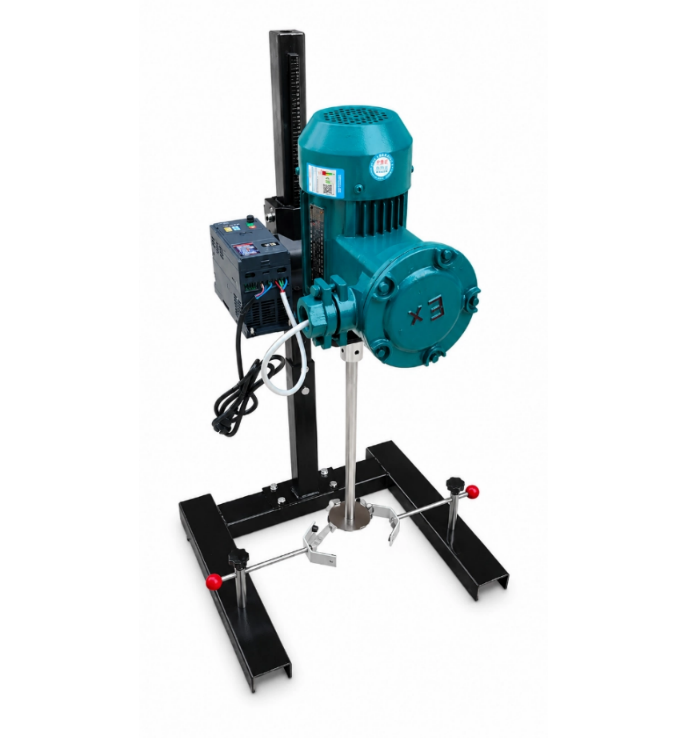 Yaku 1.1kW explosion‑proof high‑speed disperser with variable frequency drive and manual lifting stand