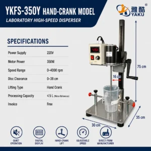 YKFS-350Y hand crank laboratory disperser with digital display and adjustable speed