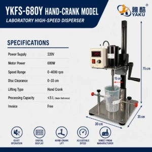 YKFS-680 automatic lift laboratory disperser with 680W motor and digital speed control