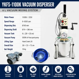 YKFS-1100K Vacuum High Speed Disperser — 6L Benchtop Model