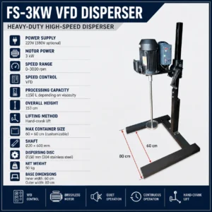 FS-3KW 3 kW Variable-Speed High-Speed Disperser
